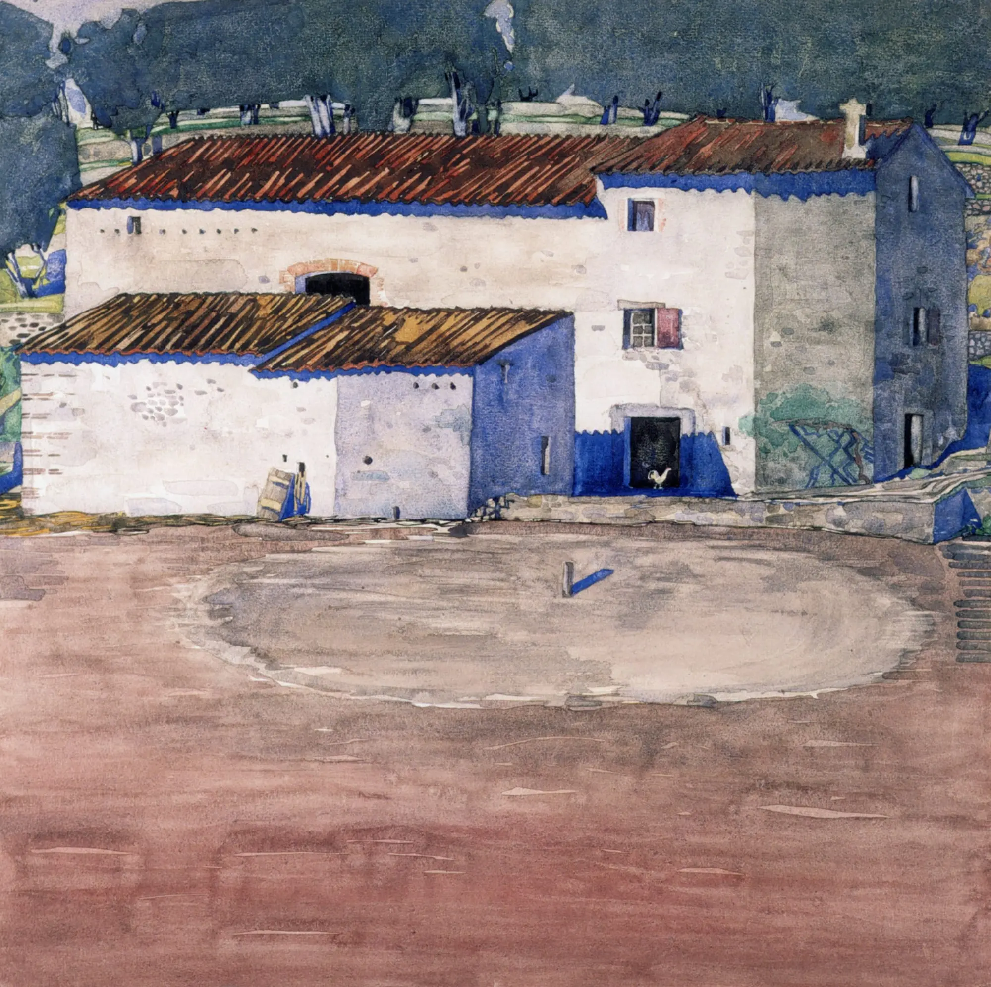 A Southern Farm, 2023, Watercolour and gouache on paper