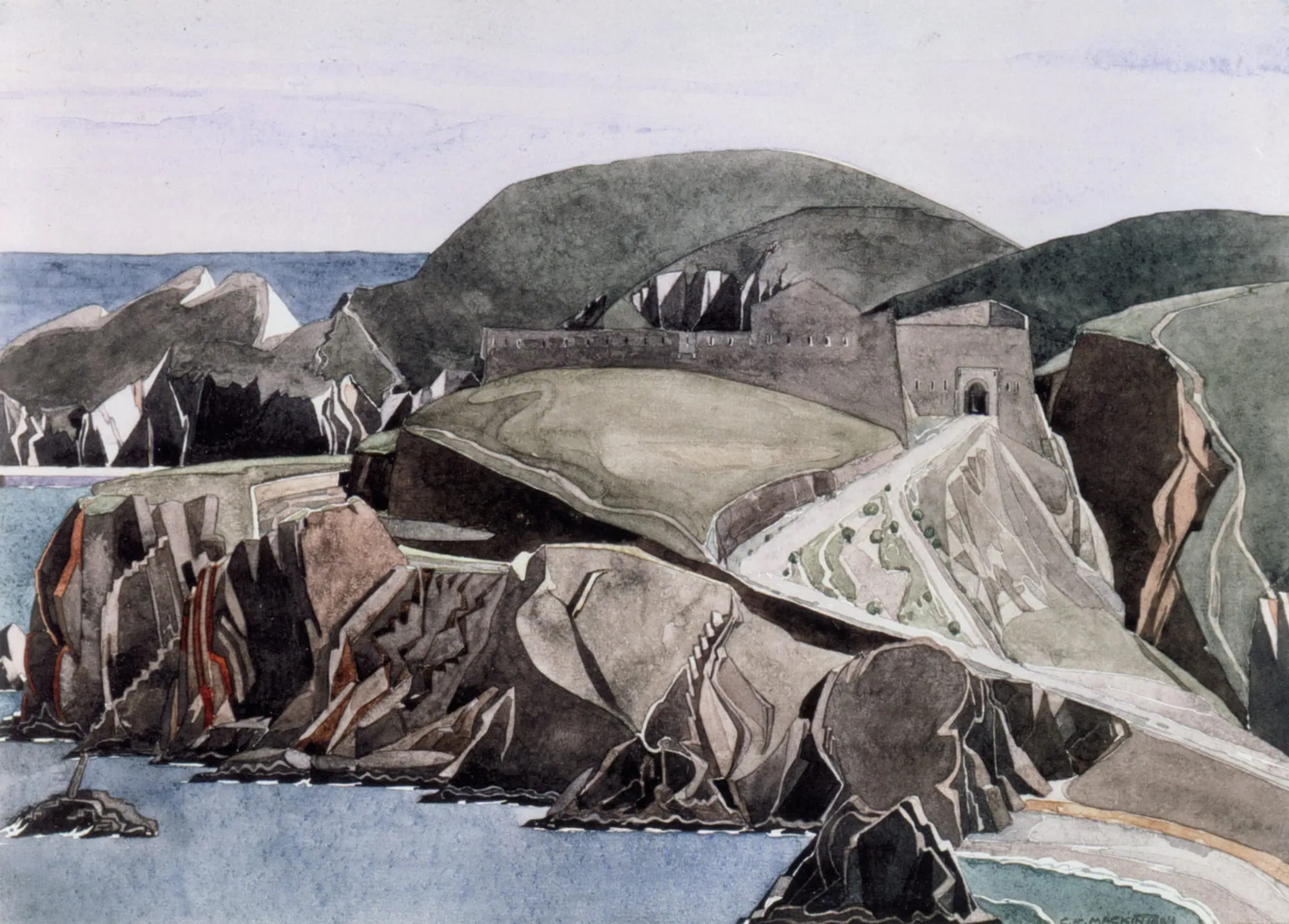 The Road through the Rocks Fort Mailly, 2023, Watercolour on paper