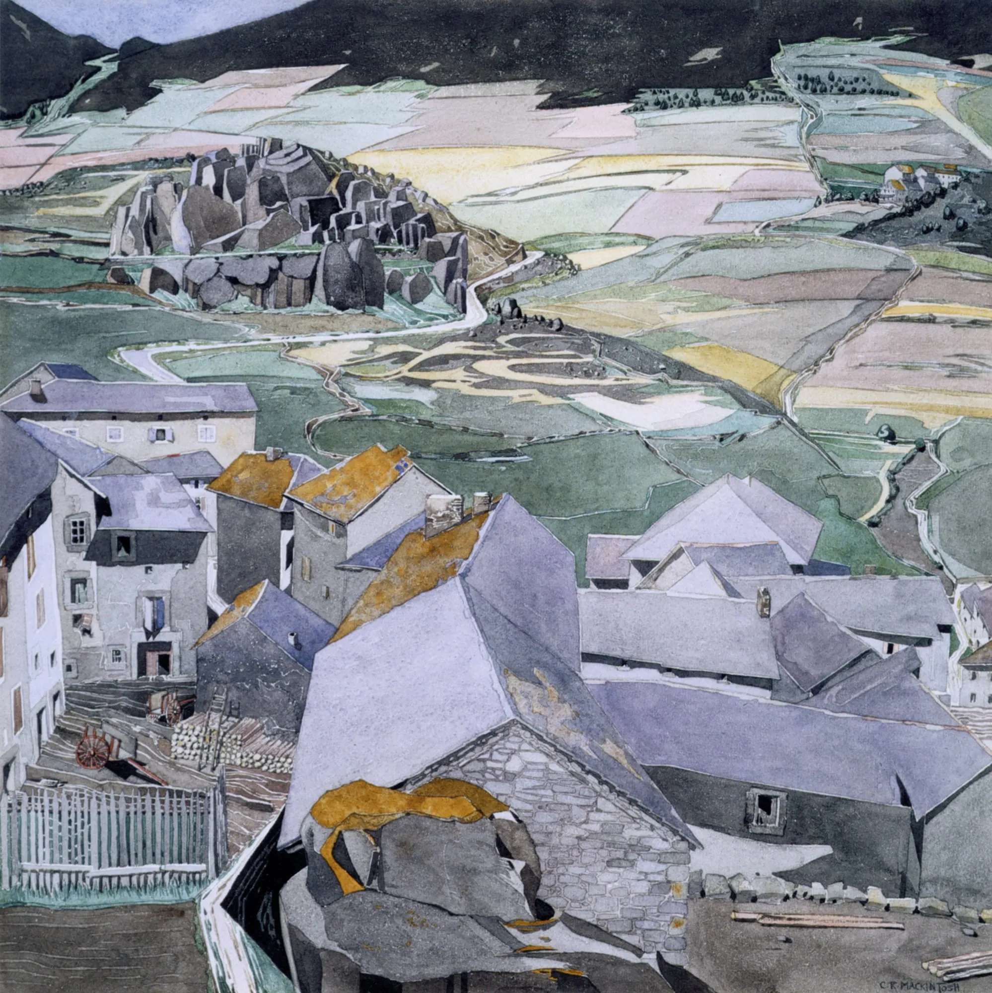 The Village of la Llagonne, 2023, Watercolour on paper